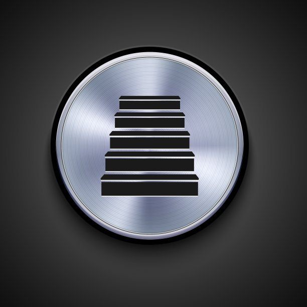 金属图标在灰色背景Eps10图片下载