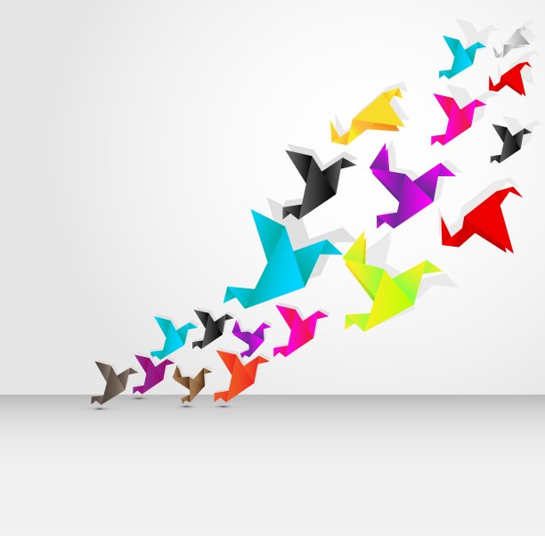 折纸鸟飞图片下载