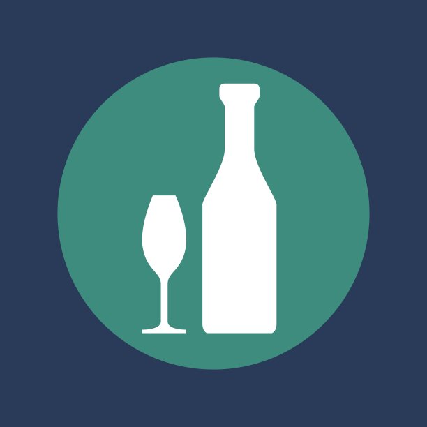 带有杯子图标的酒瓶图片下载