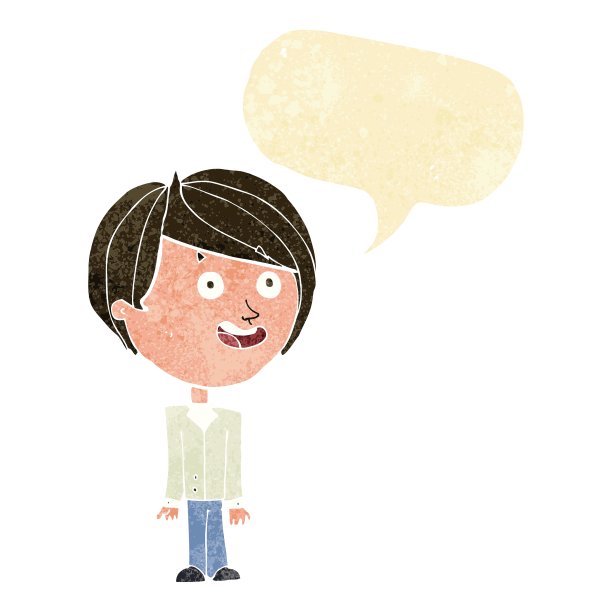 卡通快乐惊喜男孩用言语泡泡图片下载