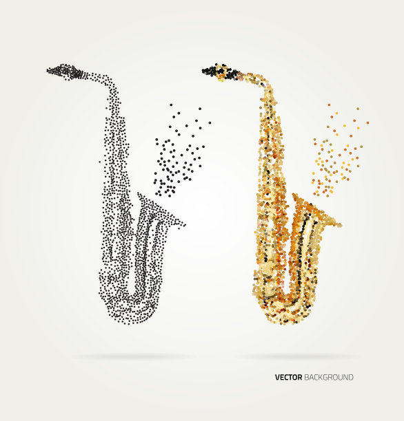 抽象色点萨克斯管图片下载
