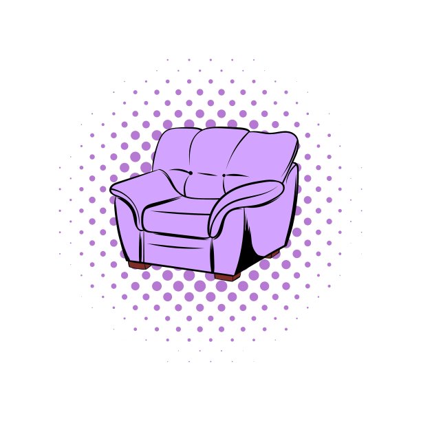 粉色扶手椅漫画图标图片下载