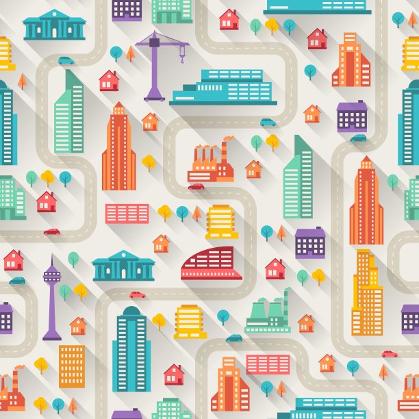 城市景观与建筑无缝格局图片下载