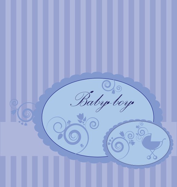 男婴降生通知卡图片下载