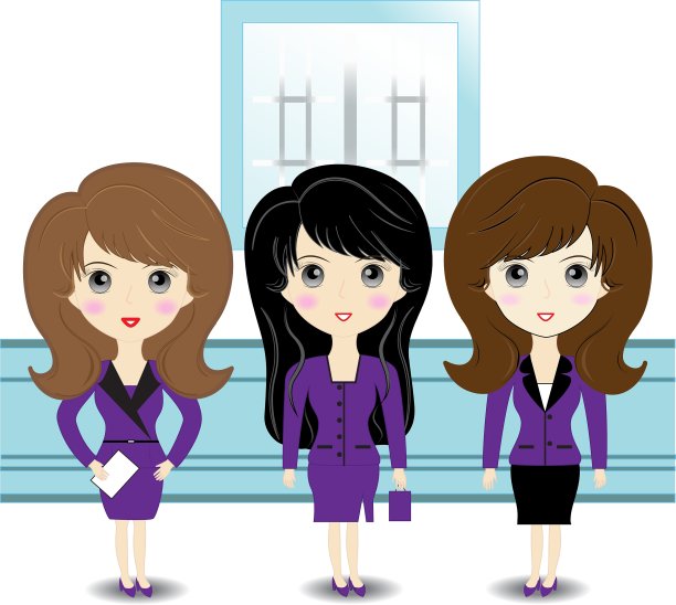 白人背景上的女商人图片下载