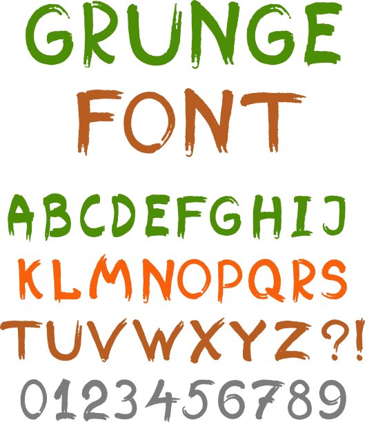 垃圾摇滚风格的英文字母图片下载