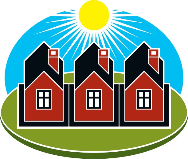 明亮的简单的乡村房子在日出图片下载