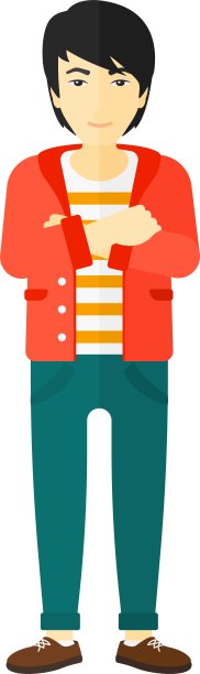 双臂交叉的快乐男人图片下载