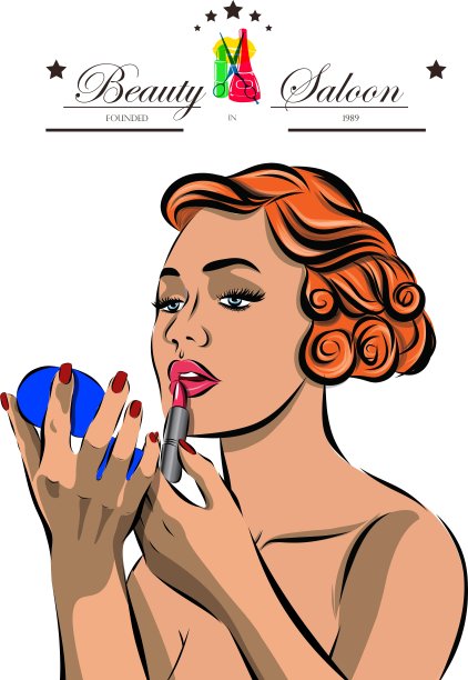 波普艺术女人-在一个圆点的背景图片下载