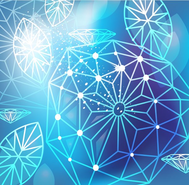 抽象的蓝色背景与线性钻石图片下载