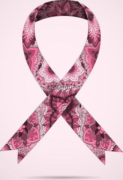 华丽的乳腺癌丝带上抽象的粉红色图片下载