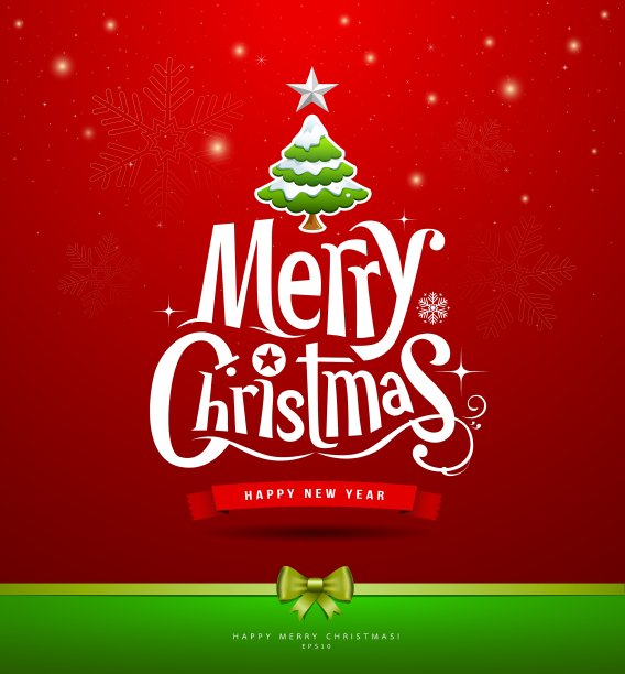 圣诞快乐的字母设计图片下载