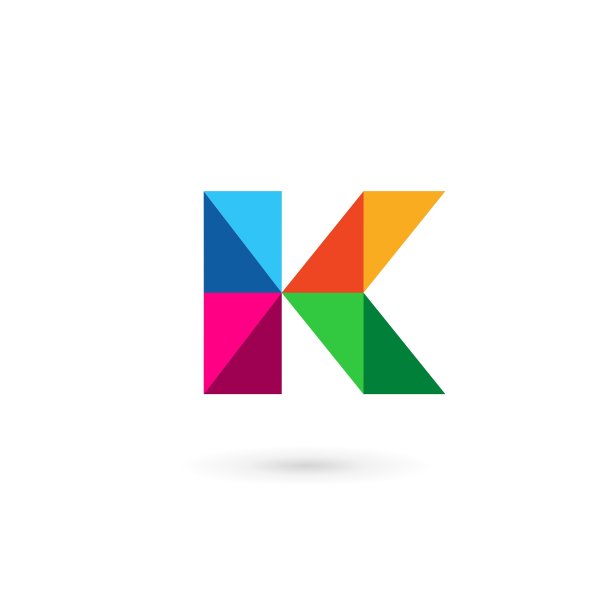 字母K马赛克logo图标设计模板元素图片下载