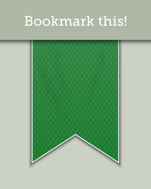绿色书签装饰丝带图片下载