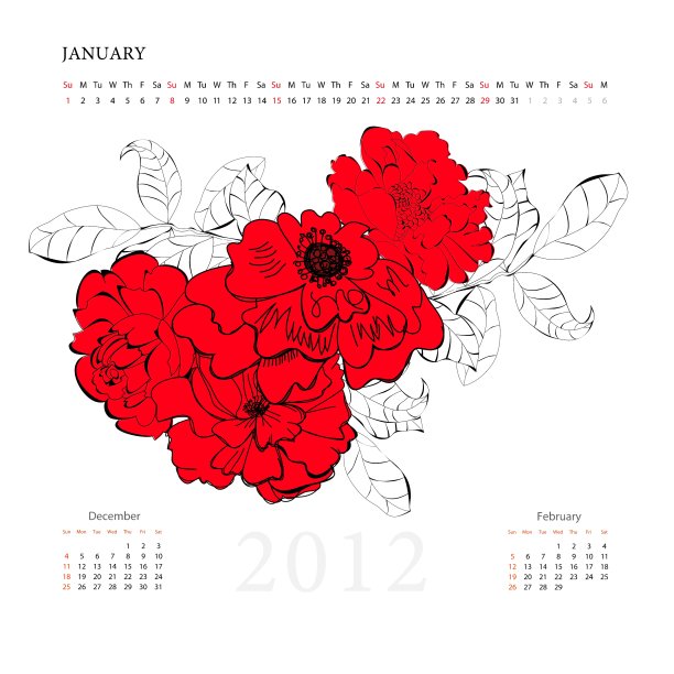 2012年日历图片下载