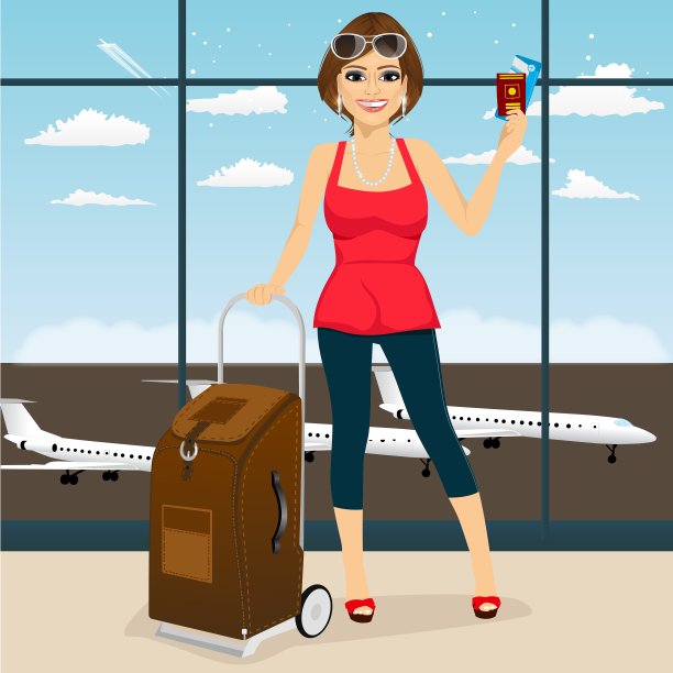拿着护照和机票的女人图片下载