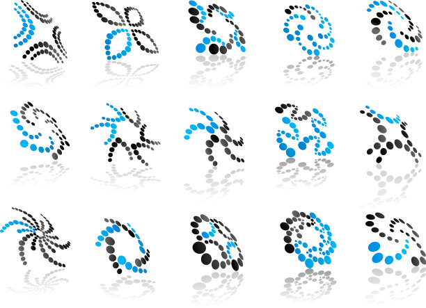 抽象的3d体积图标集图片下载