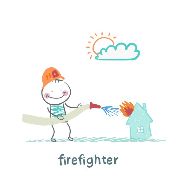 消防员扑灭一所房子图片下载