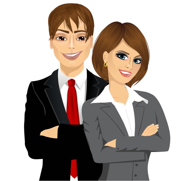 商人双臂交叉站着图片下载