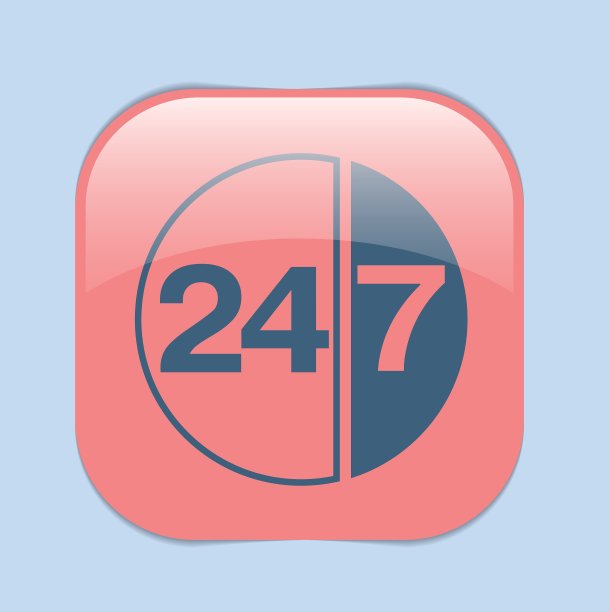 字符24 7开放的一天24小时和7天图片下载