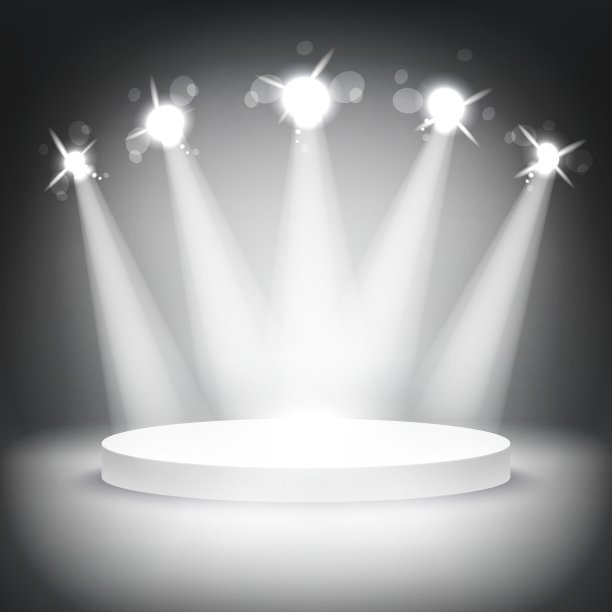 工作室有讲台和聚光灯，灰色的秀光图片下载