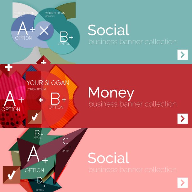 平面现代信息横幅集图片下载