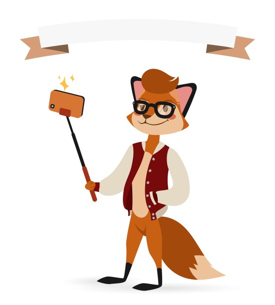 自拍照片狐狸男孩潮与眼镜图片下载