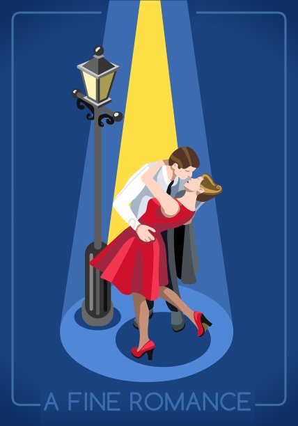 浪漫爱情概念等距图片下载