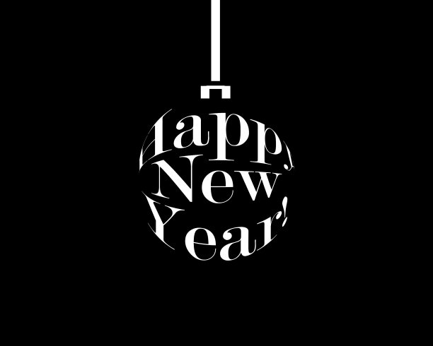 快乐新年黑白圣诞舞会图片下载