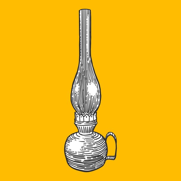 煤油灯雕刻风格图片下载