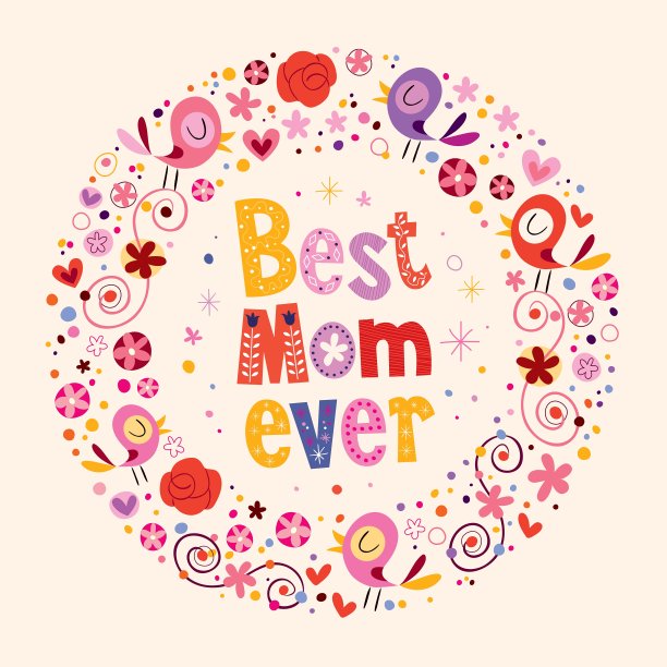 母亲节快乐，贺卡，最棒的妈妈图片下载