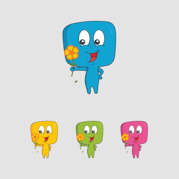 吉祥物和花图片下载