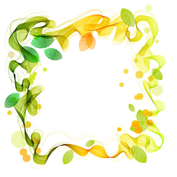 背景与树叶绿色和黄色图片下载