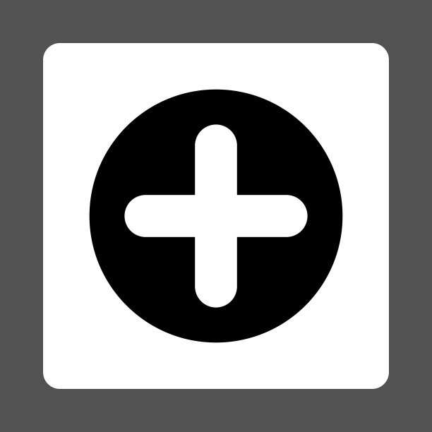 创建平面黑白颜色的圆形按钮图片下载