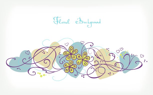 可爱的花背景复古卡图片下载