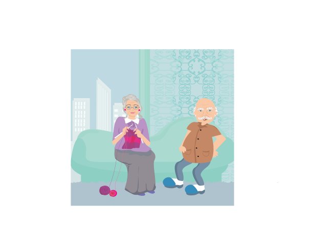 老夫妇在家里休息图片下载