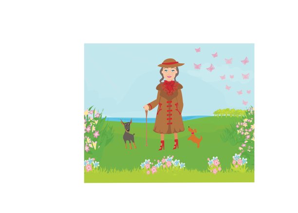 时髦的老妇人和她的狗在散步图片下载