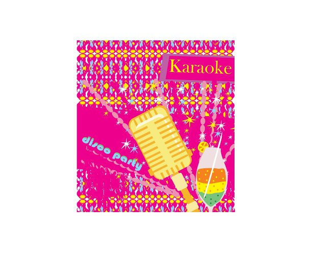 横幅与麦克风-卡拉ok派对设计图片下载