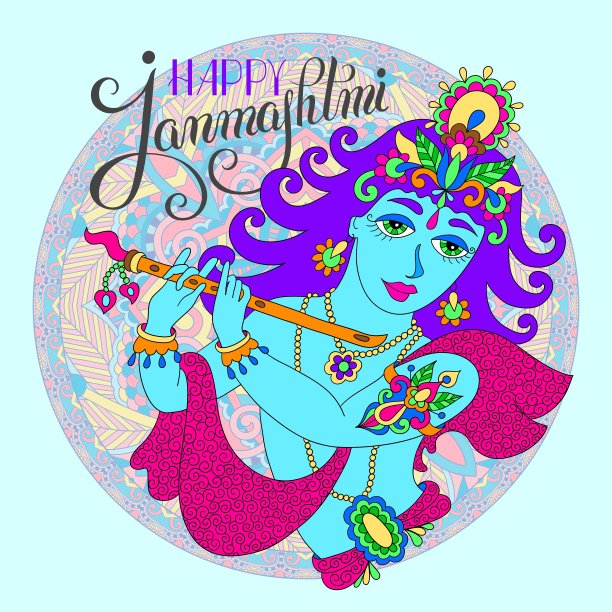 克利须那神的手刻铭文图片下载