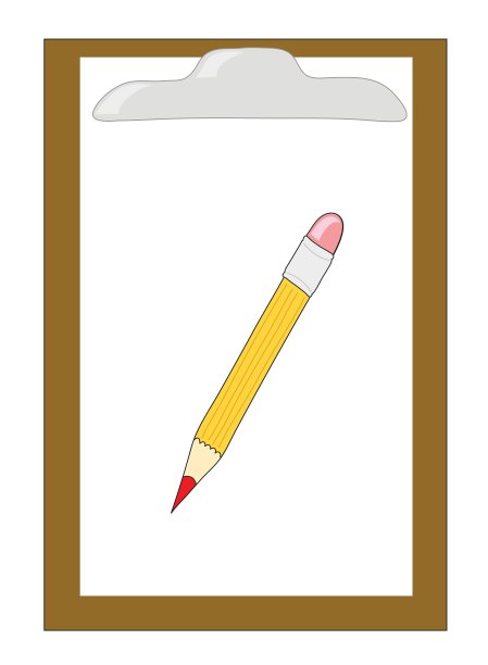 带铅笔的木制剪贴板图片下载