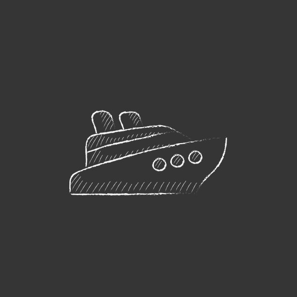 游船用粉笔画图标图片下载