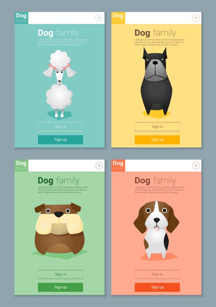 动物横幅与狗为网页设计4图片下载