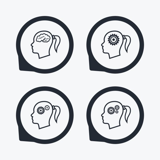 头部有女性脑图标女性符号图片下载