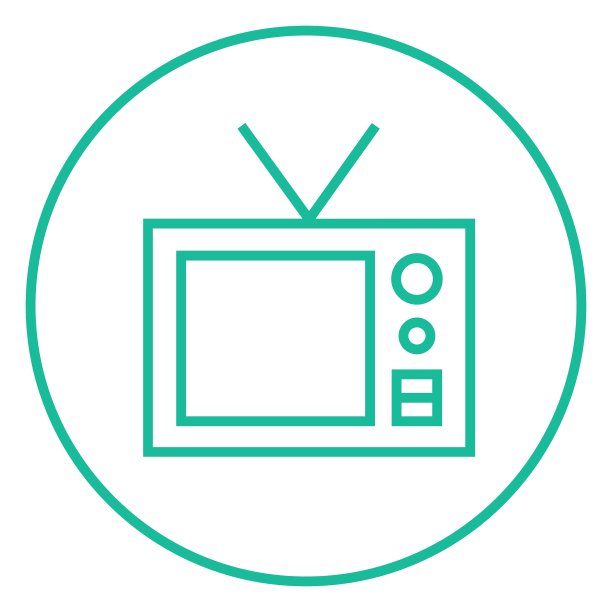 复古电视线路图标图片下载