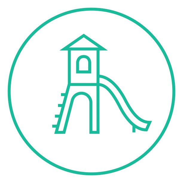 操场与幻灯片线图标图片下载