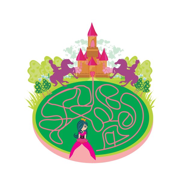 有趣的迷宫游戏-公主寻找一种方式图片下载