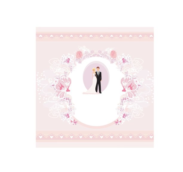 复古时尚的婚礼请帖图片下载