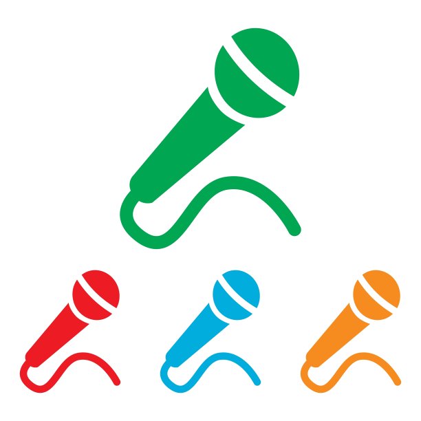 麦克风标志彩色全套图片下载