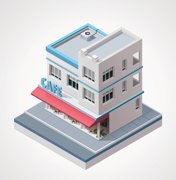 等距咖啡馆图片下载