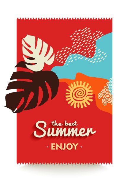 享受你的暑假天堂海滩海报图片下载